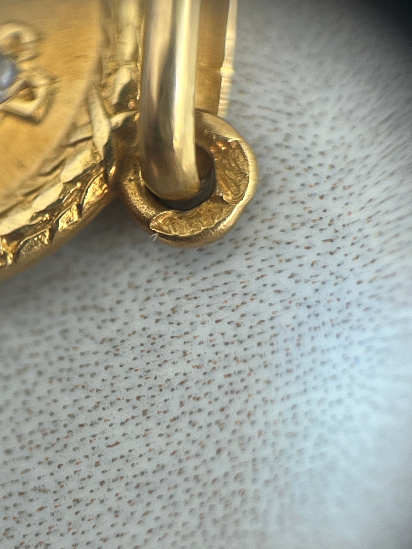 Vintage 18k Gold Diamond and Ruby ‘Qu’hier - Que Demain’ French Love Token - XS