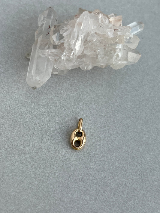 Vintage 14k Yellow Gold Puffy Mariner Link Charm