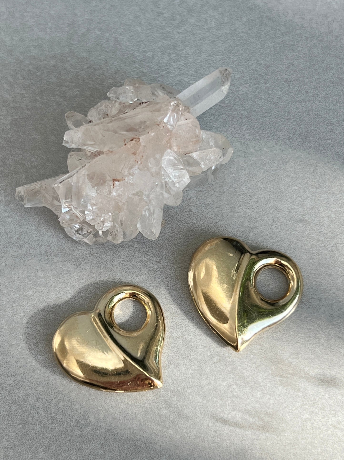 Vintage 14k Gold Floating Puffy Heart Charm (perfect condition)
