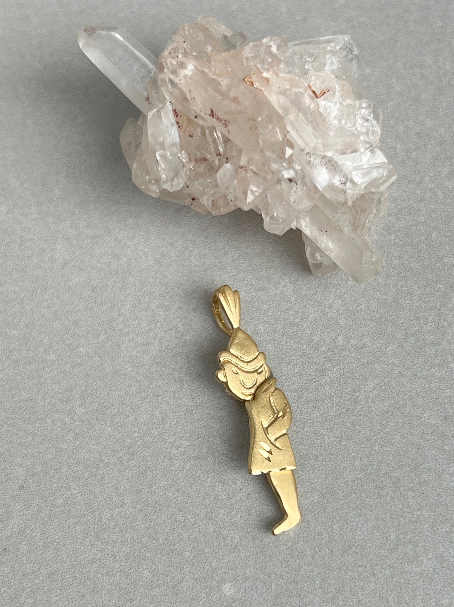 Vintage 14k Gold Articulated Flashing Man Charm