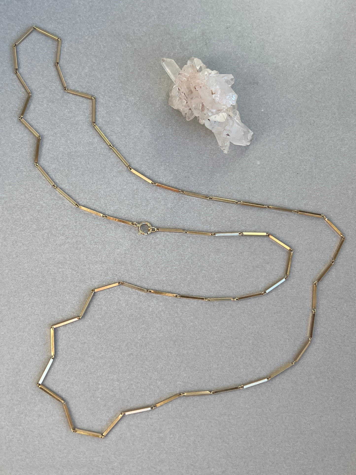 Vintage 14k Gold 28” Bar Link Chain