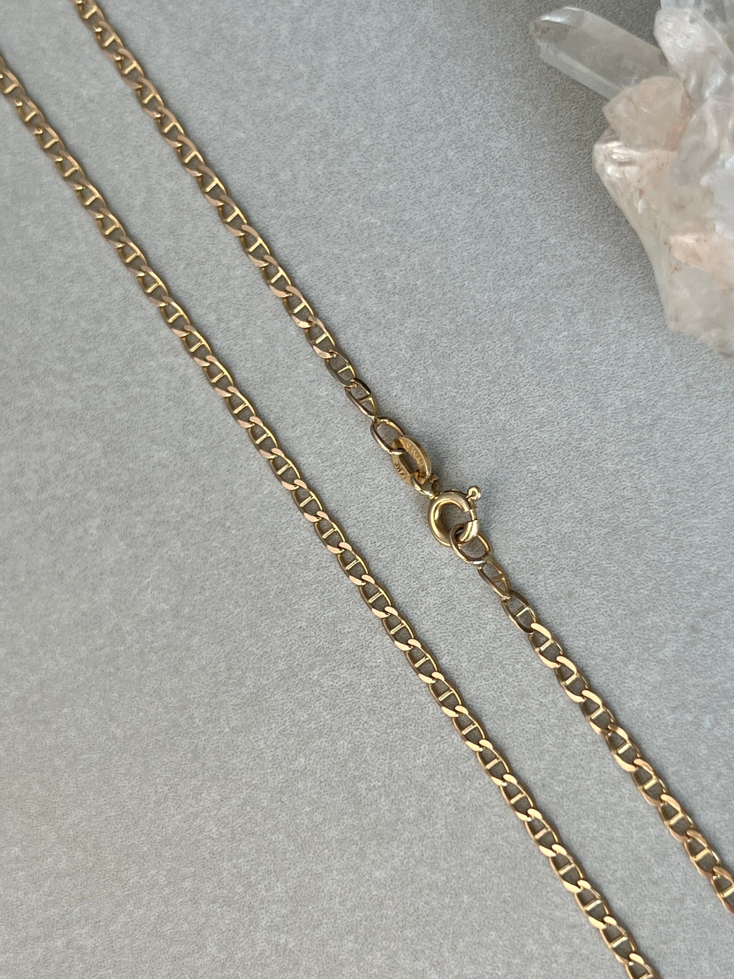 Vintage 14k Gold 24” Mariner Link Chain