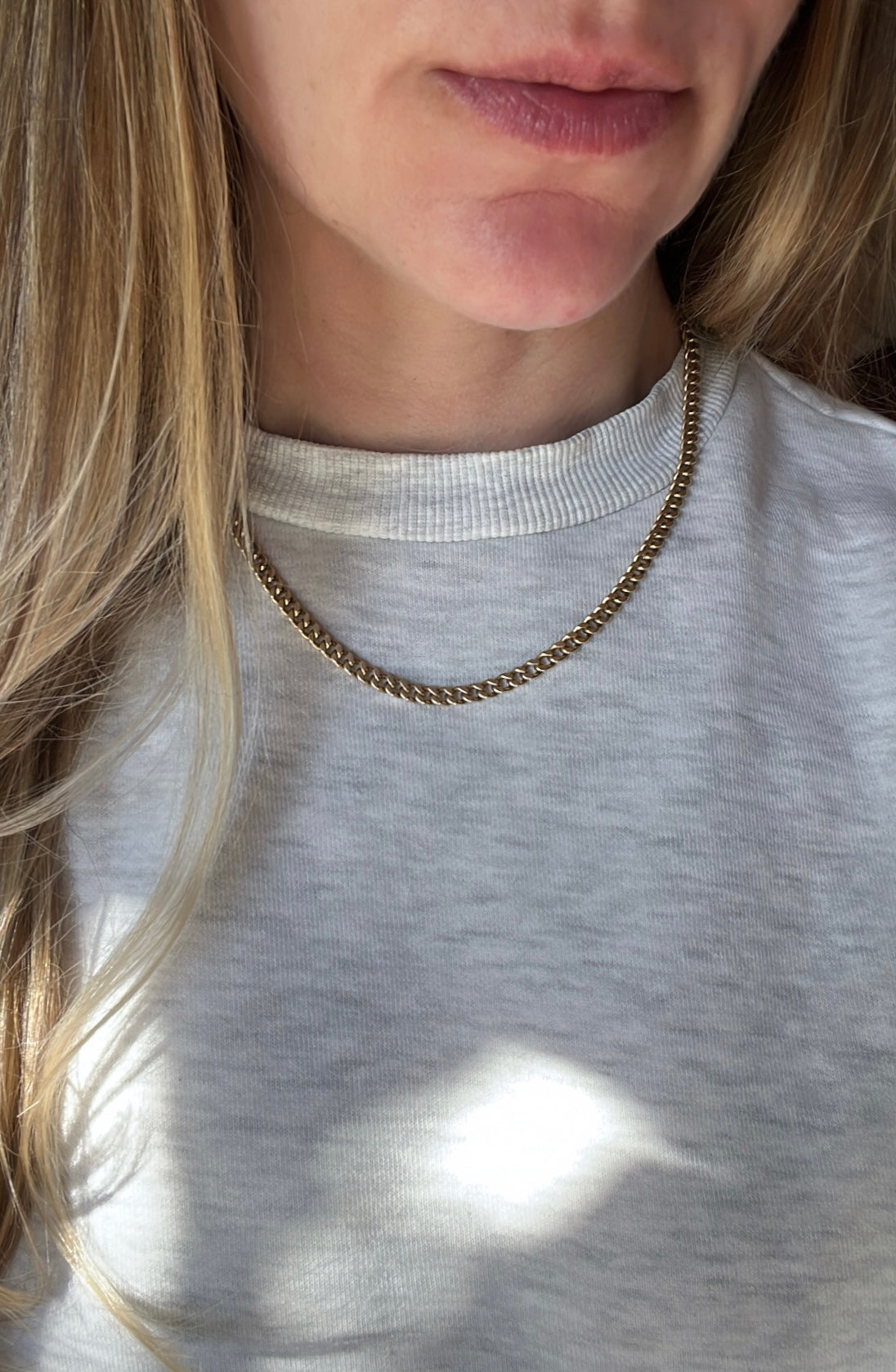 Vintage 14k Gold 17.5” Curb Link Watch Chain