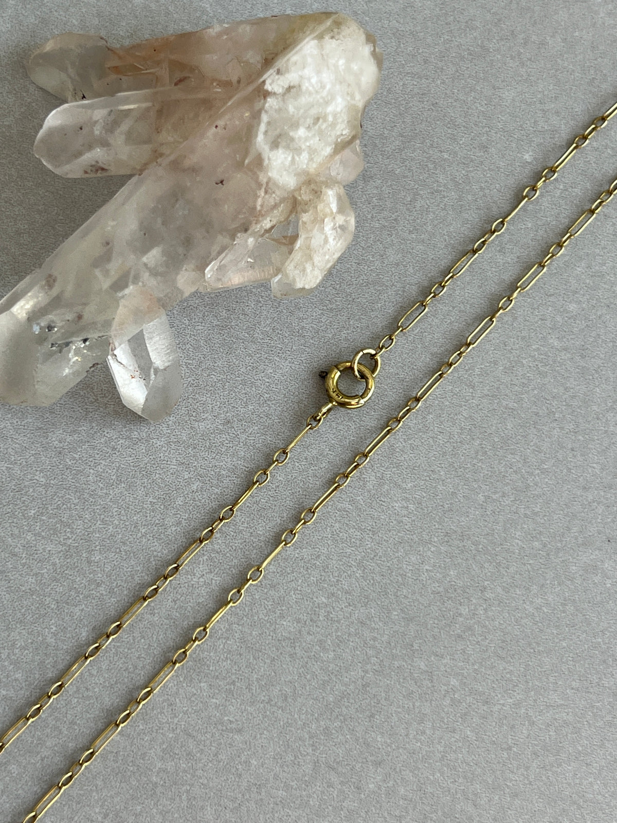 Vintage 14k Gold 15” Baby Trombone Link Chain