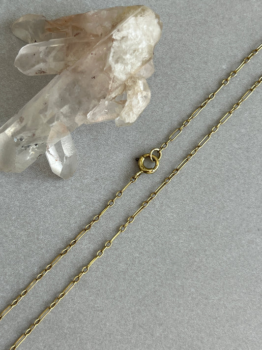 Vintage 14k Gold 15” Baby Trombone Link Chain