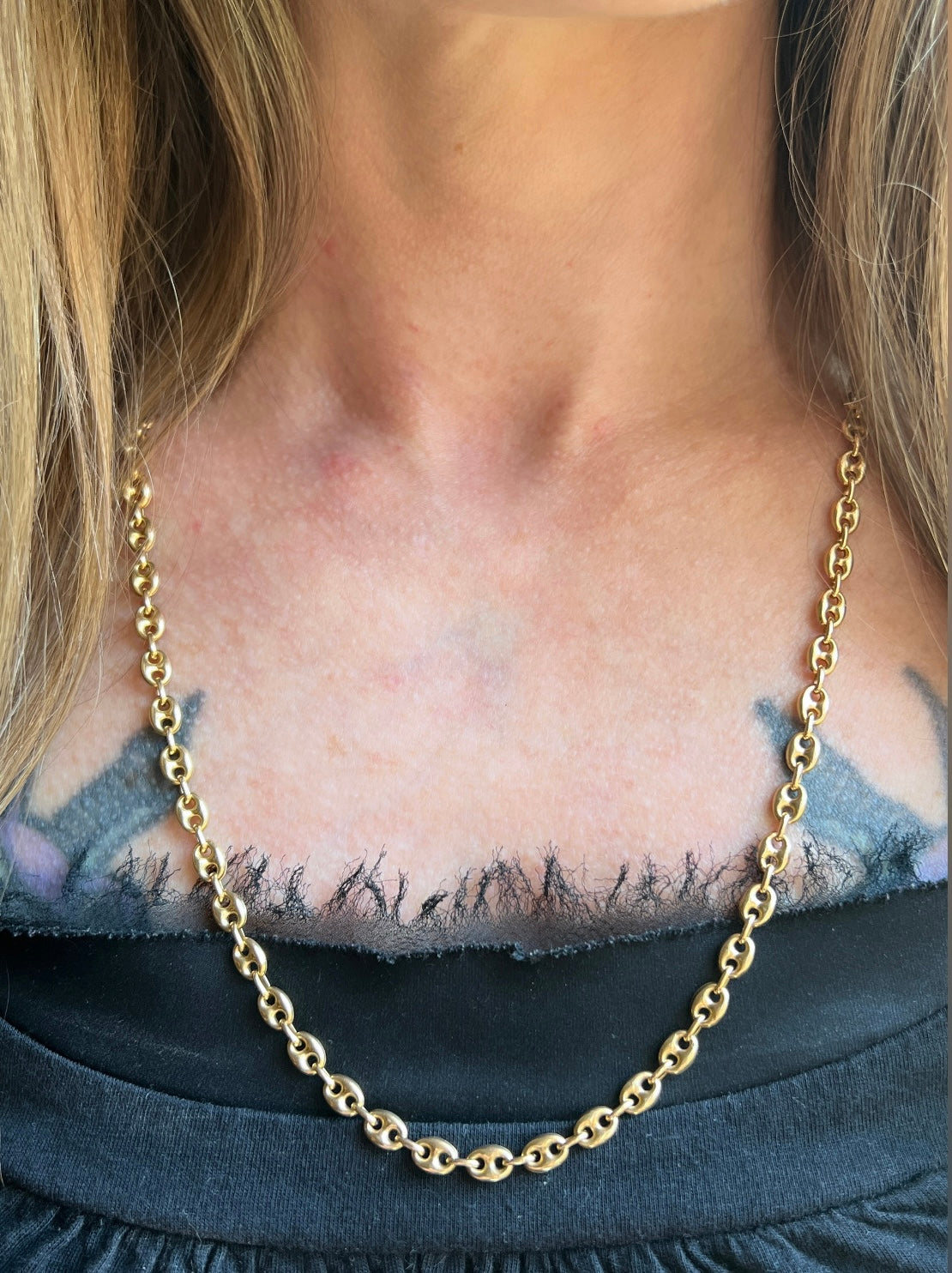 Vintage 14k Gold 24” Puffy Mariner ‘Gucci’ Link Chain
