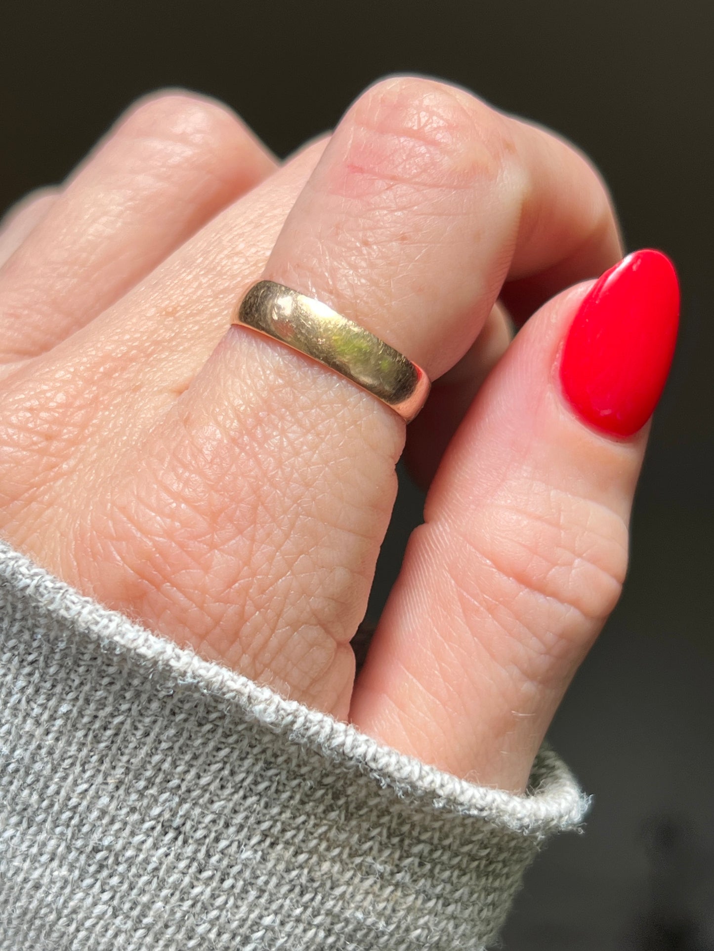 Antique 18k Gold JR Wood & Sons Wide Cigar Band Ring