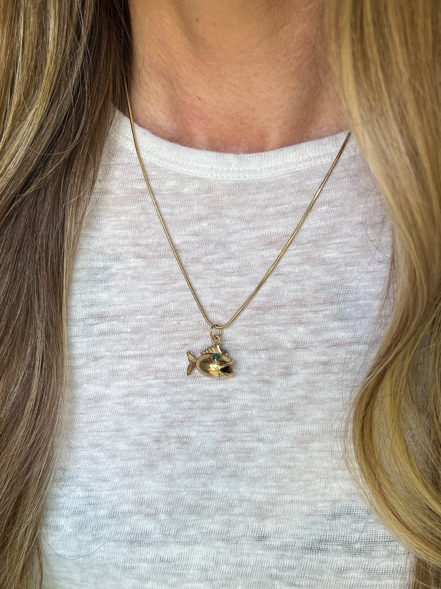 Vintage 14k Gold Figural Puffer Fish Charm