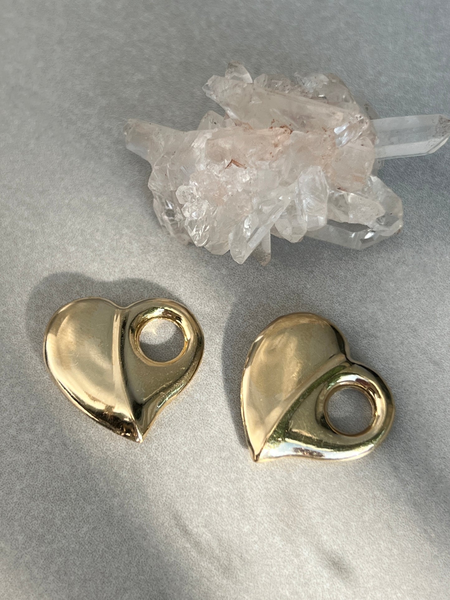 Vintage 14k Gold Floating Puffy Heart Charm (perfect condition)