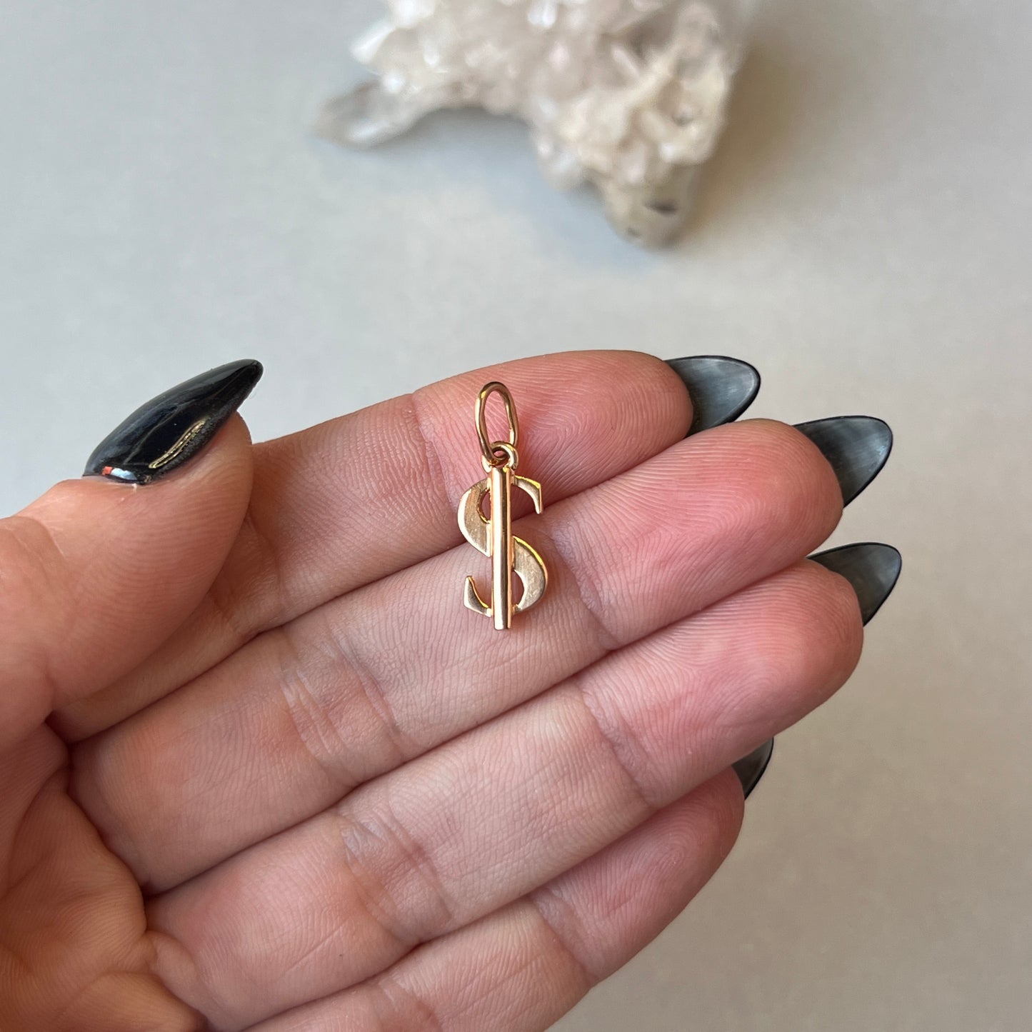 Vintage 14k Gold Dollar Sign Charm