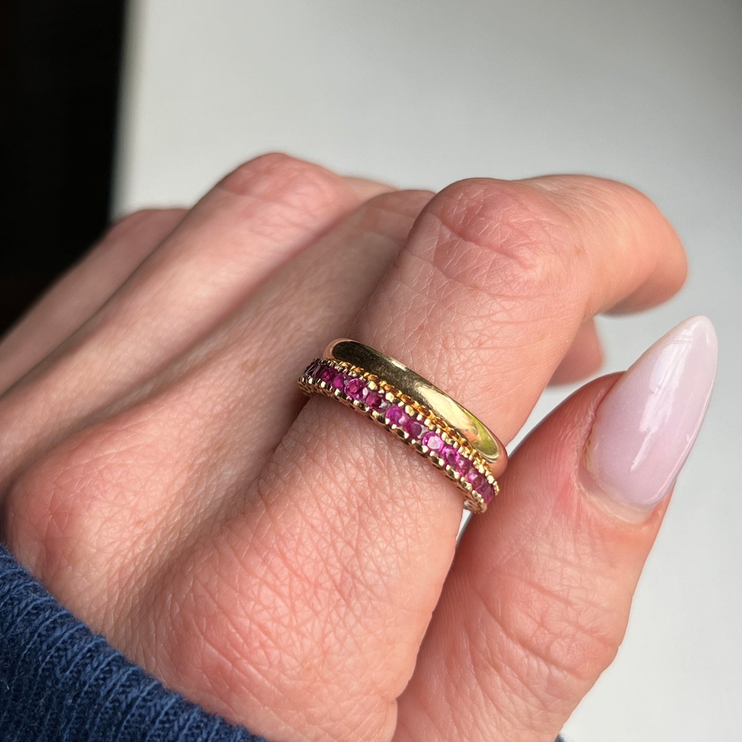 Vintage 14k Yellow Gold Ruby Eternity Band