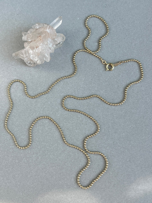 Vintage 14k Gold 20” Beaded Ball Link Chain