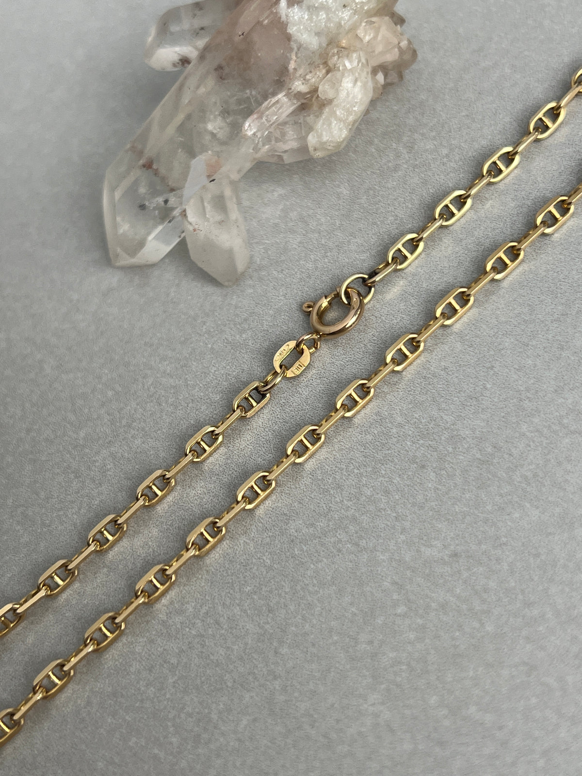 Vintage 14k Gold 21” Solid Anchor Link Chain