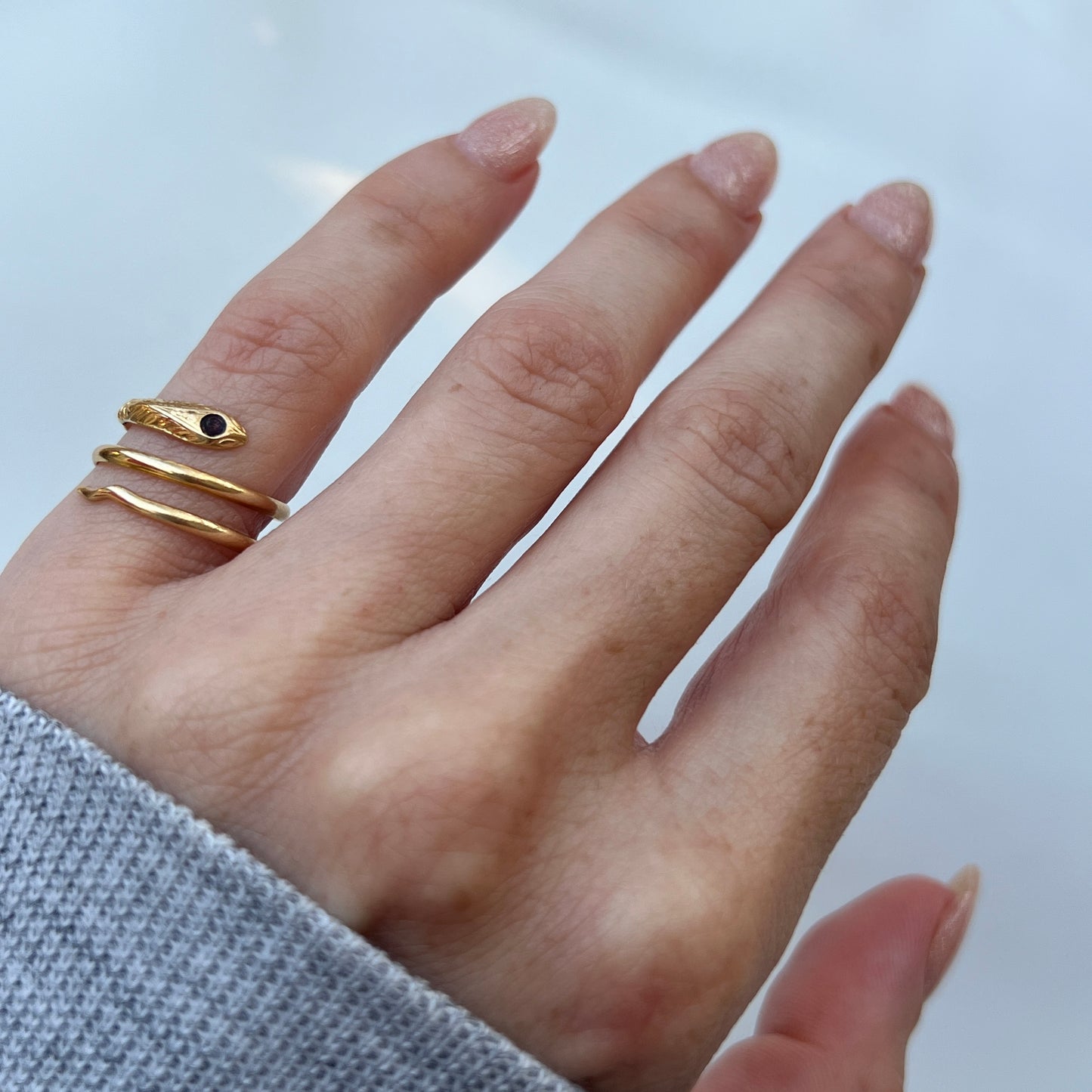 Vintage 18k Gold Coiled Serpent Ring