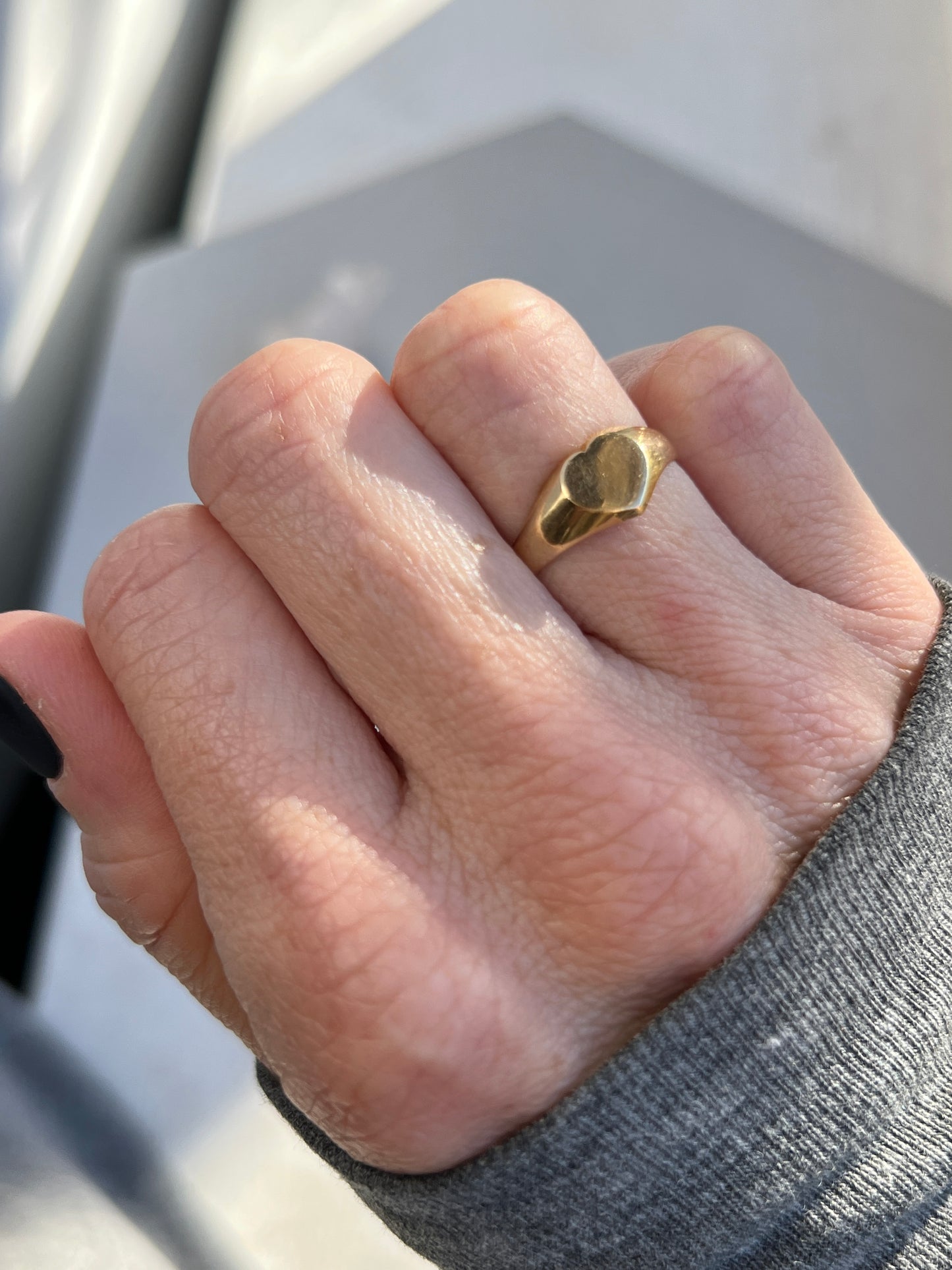 Vintage 14k Gold Heart Signet Ring