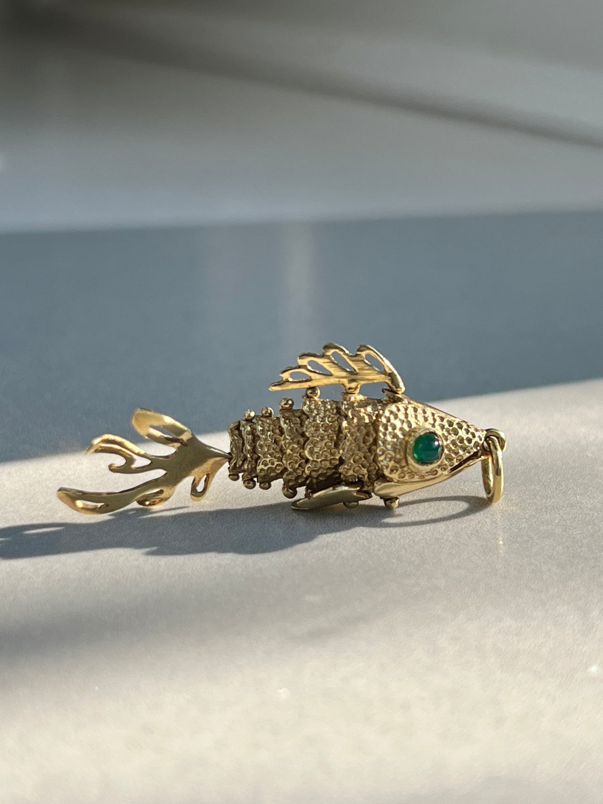 Vintage 18k Gold Articulated Fish Charm