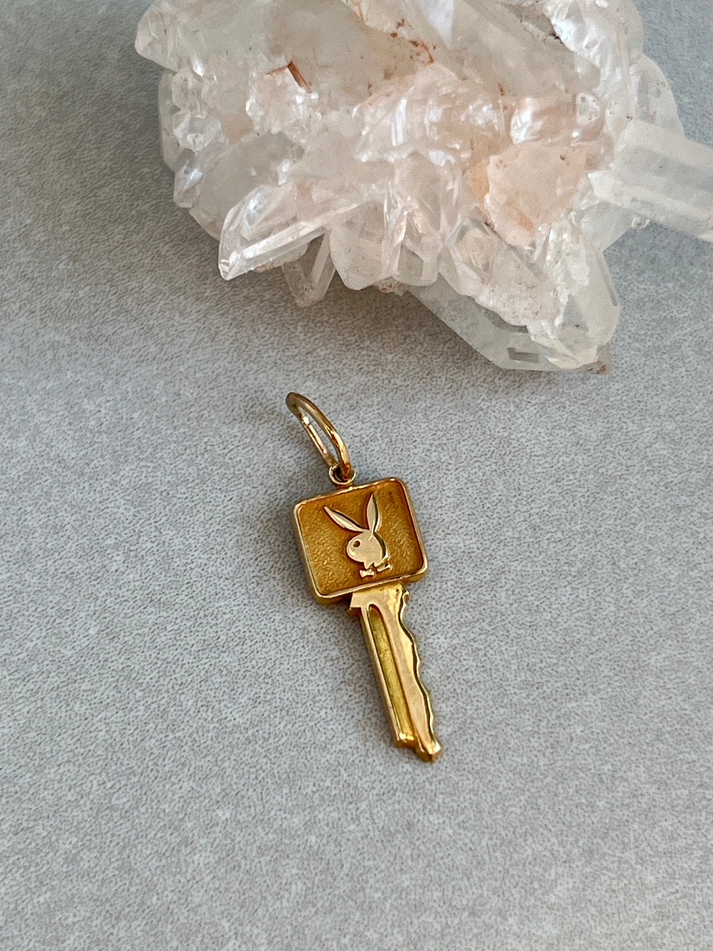 Vintage 14k Gold Mini Playboy ‘Members Club’ Key Charm