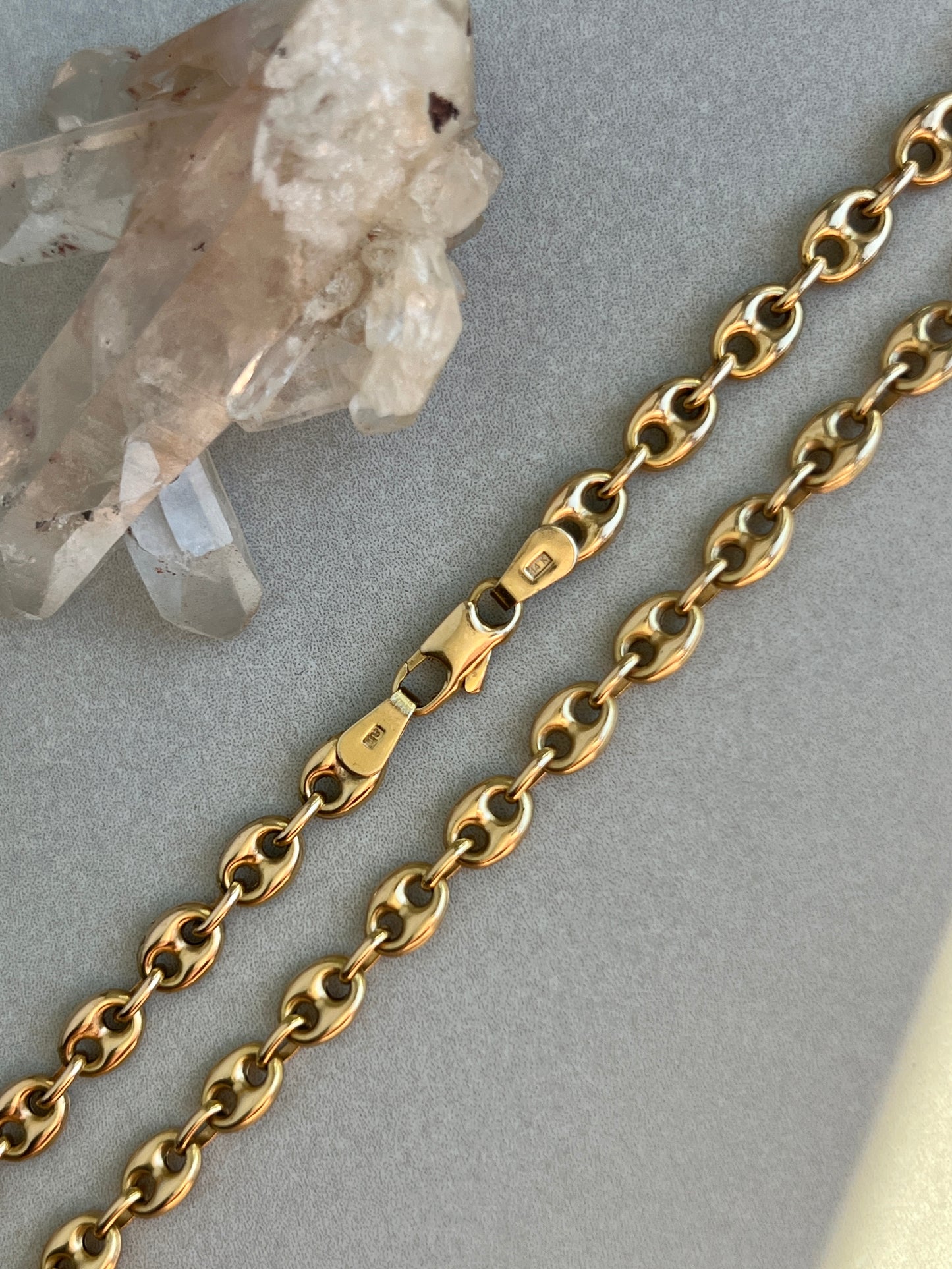 Vintage 14k Gold 24” Puffy Mariner ‘Gucci’ Link Chain