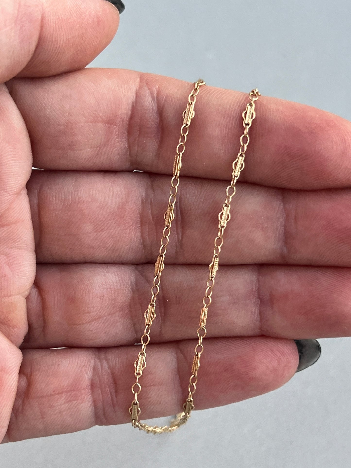Antique 14k Gold 20” Fancy Link Chain
