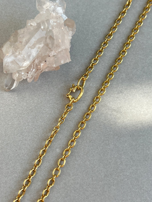 Vintage 18k Gold 18” Solid Cable Link Chain