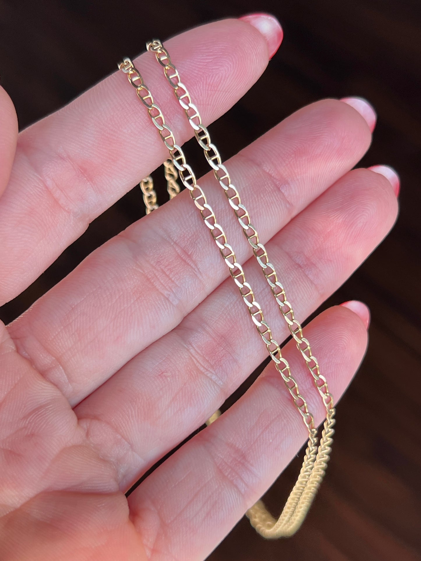 Vintage 14k Gold 24” Mariner Link Chain