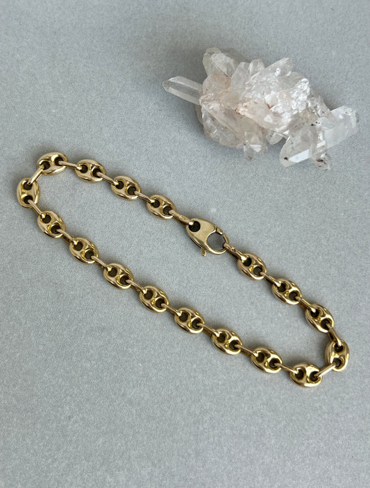 Vintage 14k Gold Puffy Gucci Link Bracelet