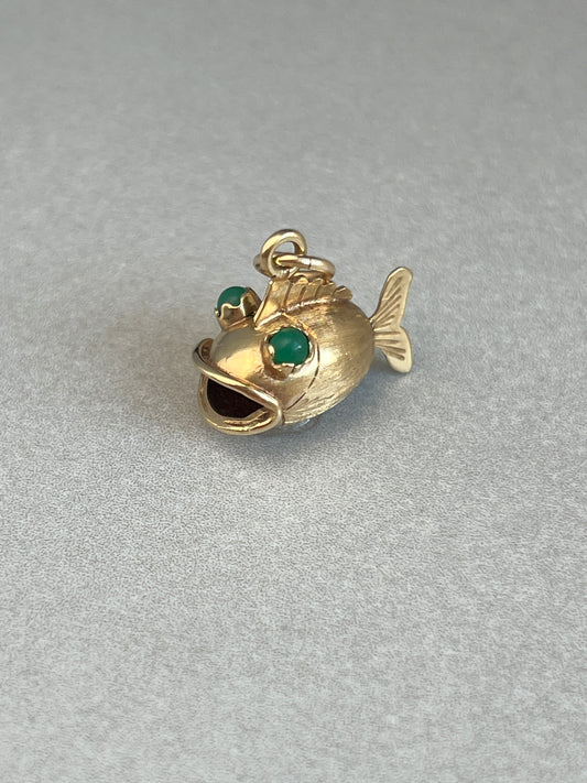 Vintage 14k Gold Figural Puffer Fish Charm