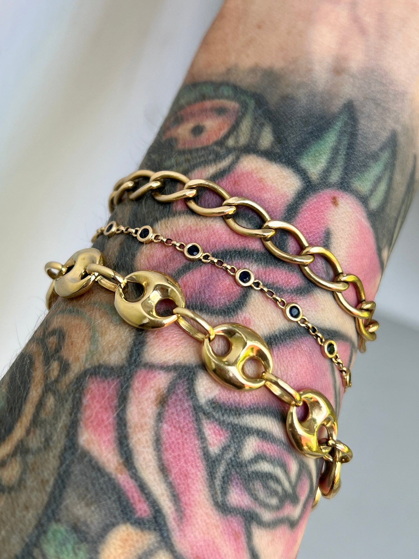 Vintage 14k Gold Puffy ‘Gucci’ Mariner Link Bracelet