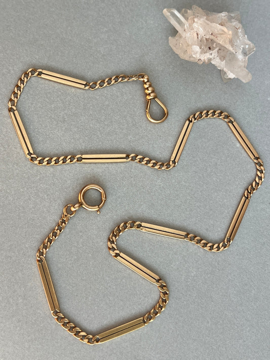 Antique 14k Gold 17” Austro-Hungarian Hallmarked Watch Chain Necklace