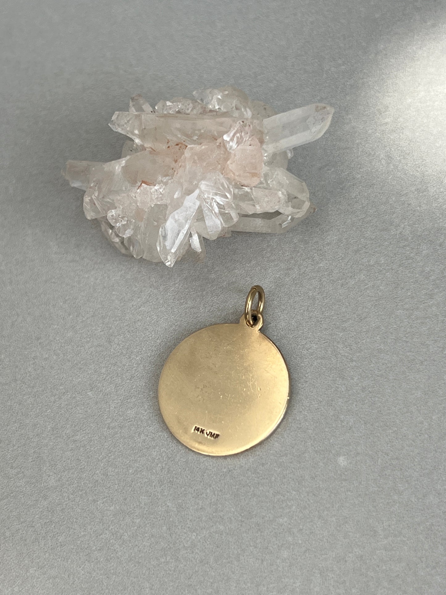 Vintage 14k Gold Large St Christopher Protection Medallion Charm