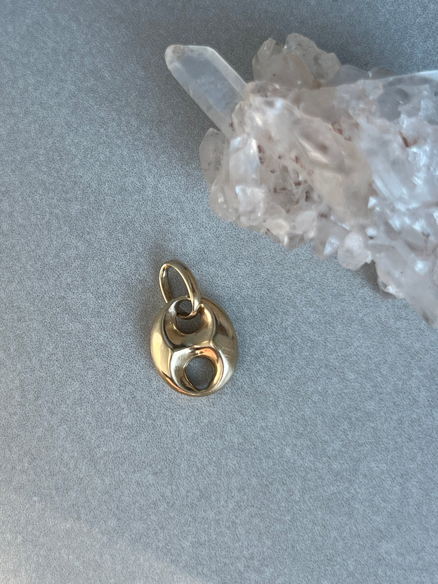 Vintage 14k Yellow Gold Puffy Mariner Link Charm