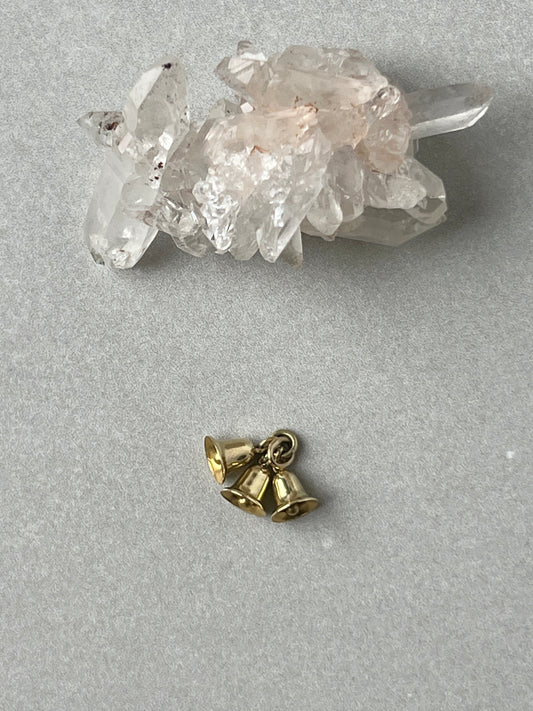 Vintage 14k Gold Trio of Bells Charm
