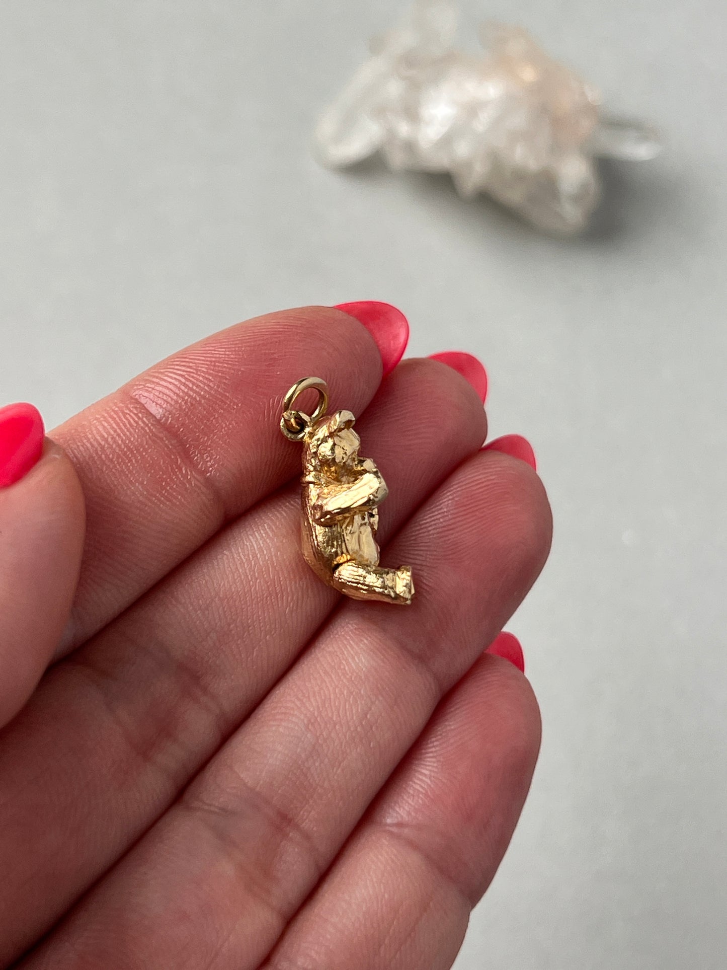 Vintage 14k Gold Articulated Teddy Bear Charm