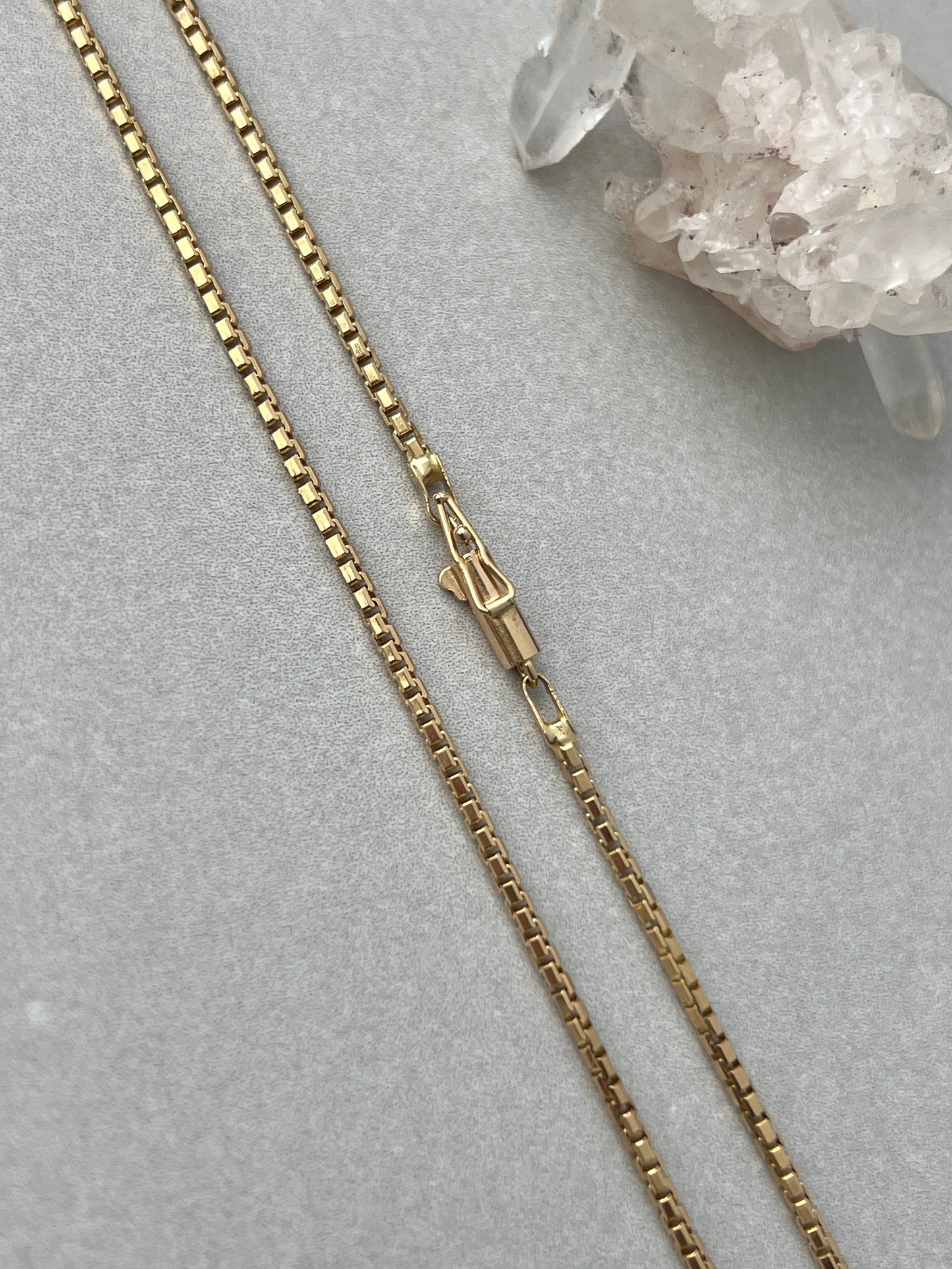 Vintage 14k Gold 17.75” Rounded Box Link Chain