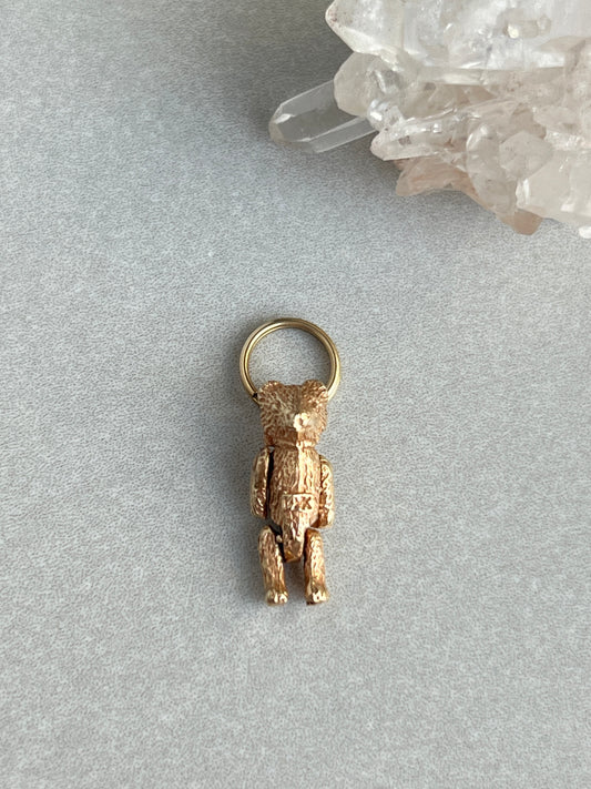 Vintage 14k Gold Articulated Teddy Bear Charm