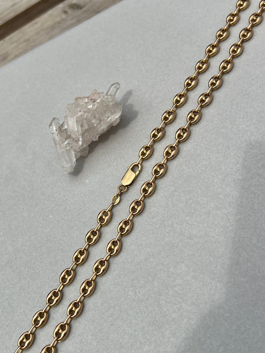 Vintage 14k Gold 24” Puffy Mariner ‘Gucci’ Link Chain