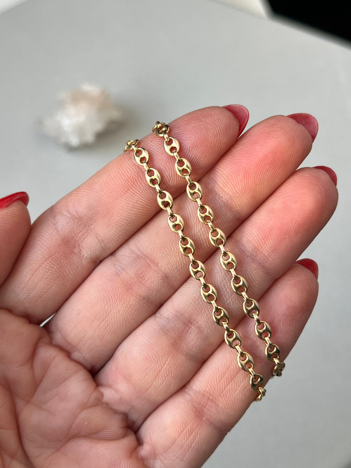 Vintage 14k Gold 16” Puffy Mariner ‘Gucci’ Link Chain
