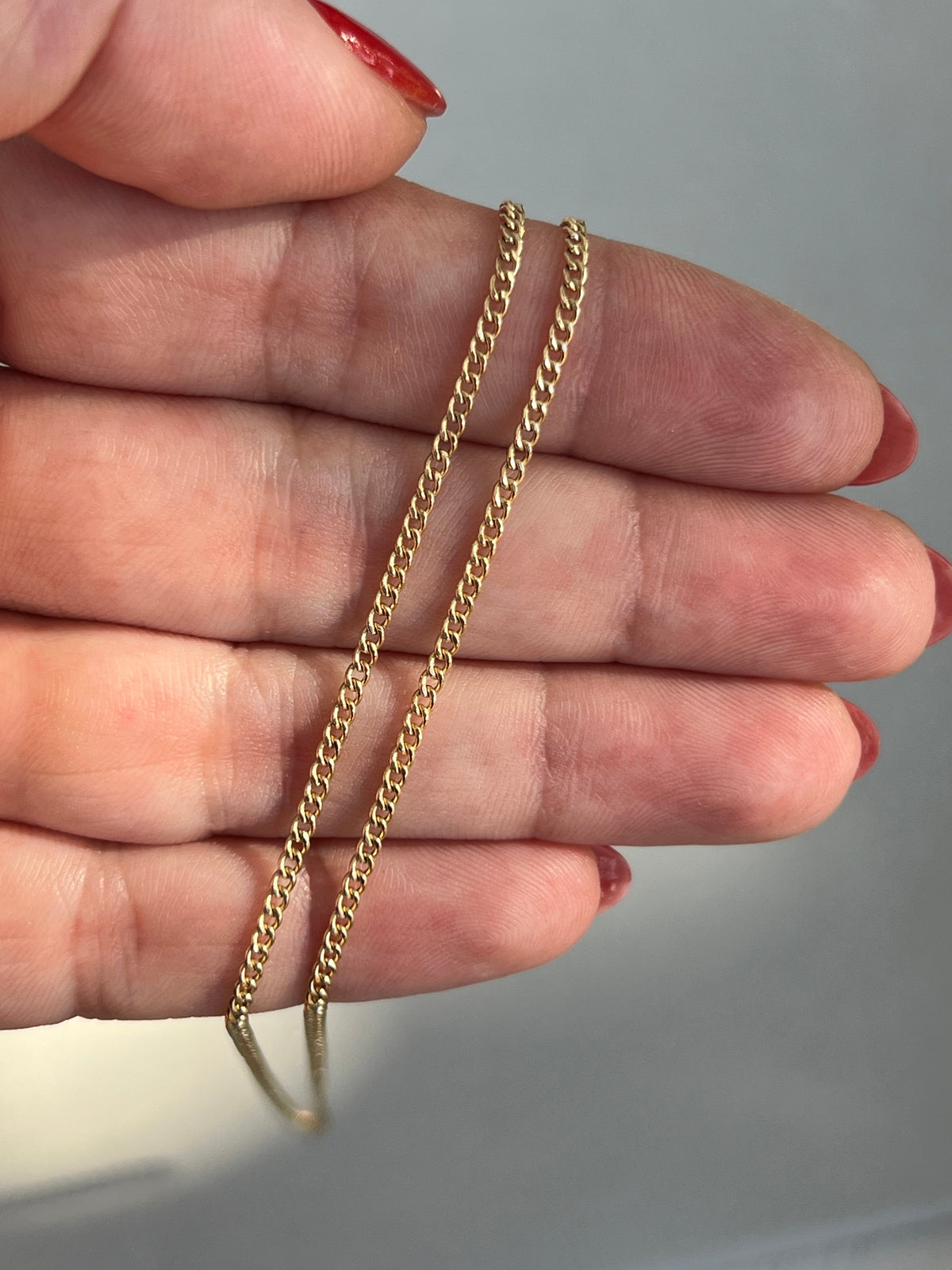 Vintage 14k Gold 23.75” Curb Link Chain