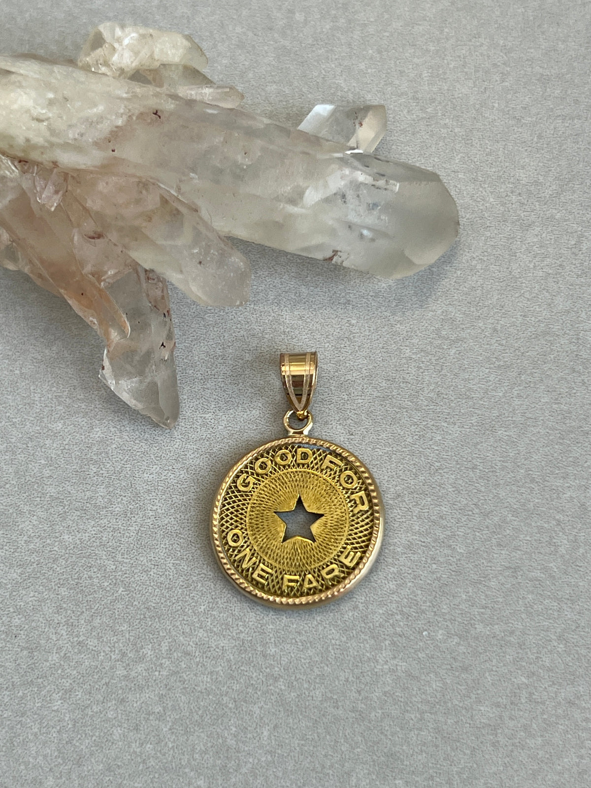 Vintage Brass ‘Rose City’ Portland Railway Token in 14k Gold Frame
