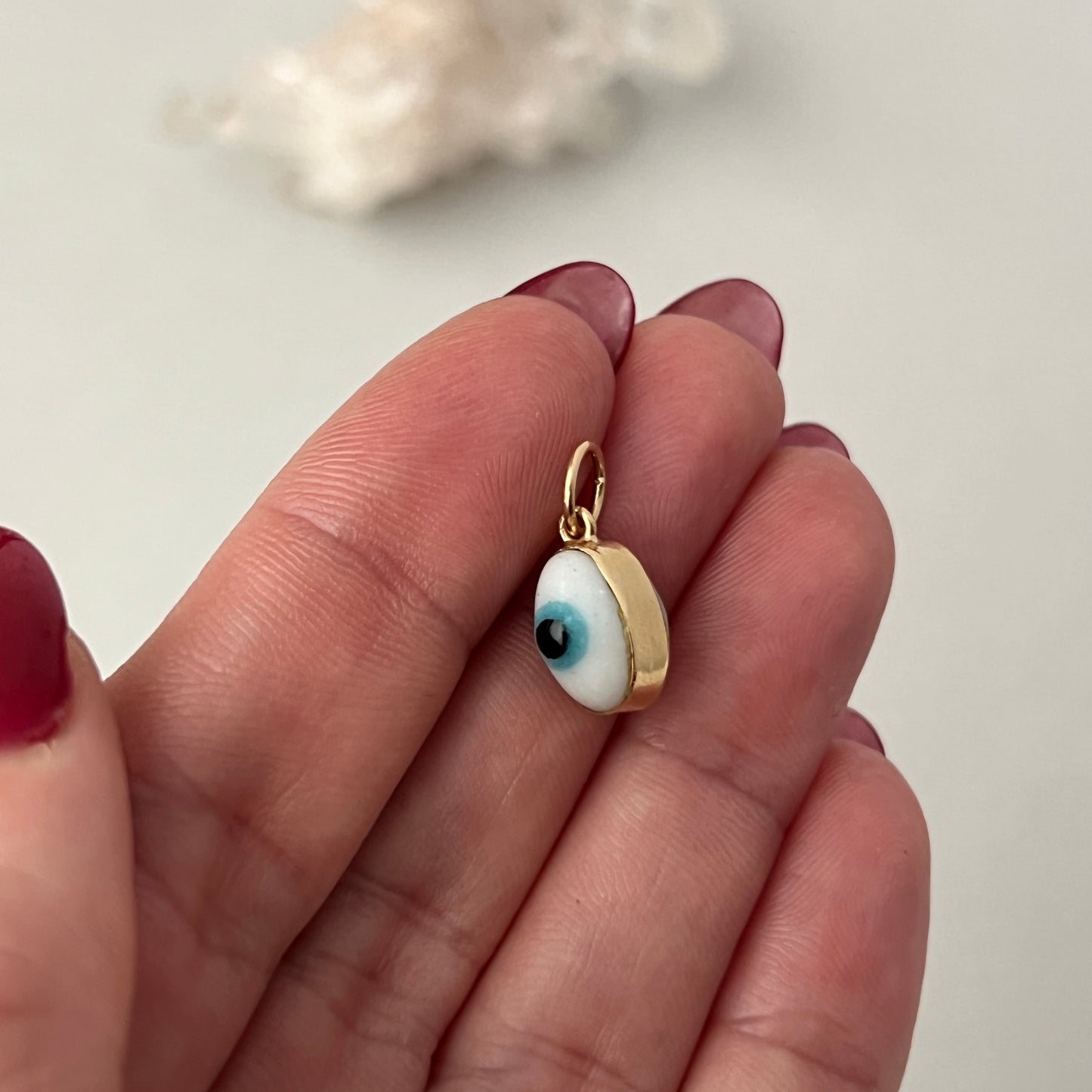 Vintage 14k Gold double-sided Evil Eye Charm