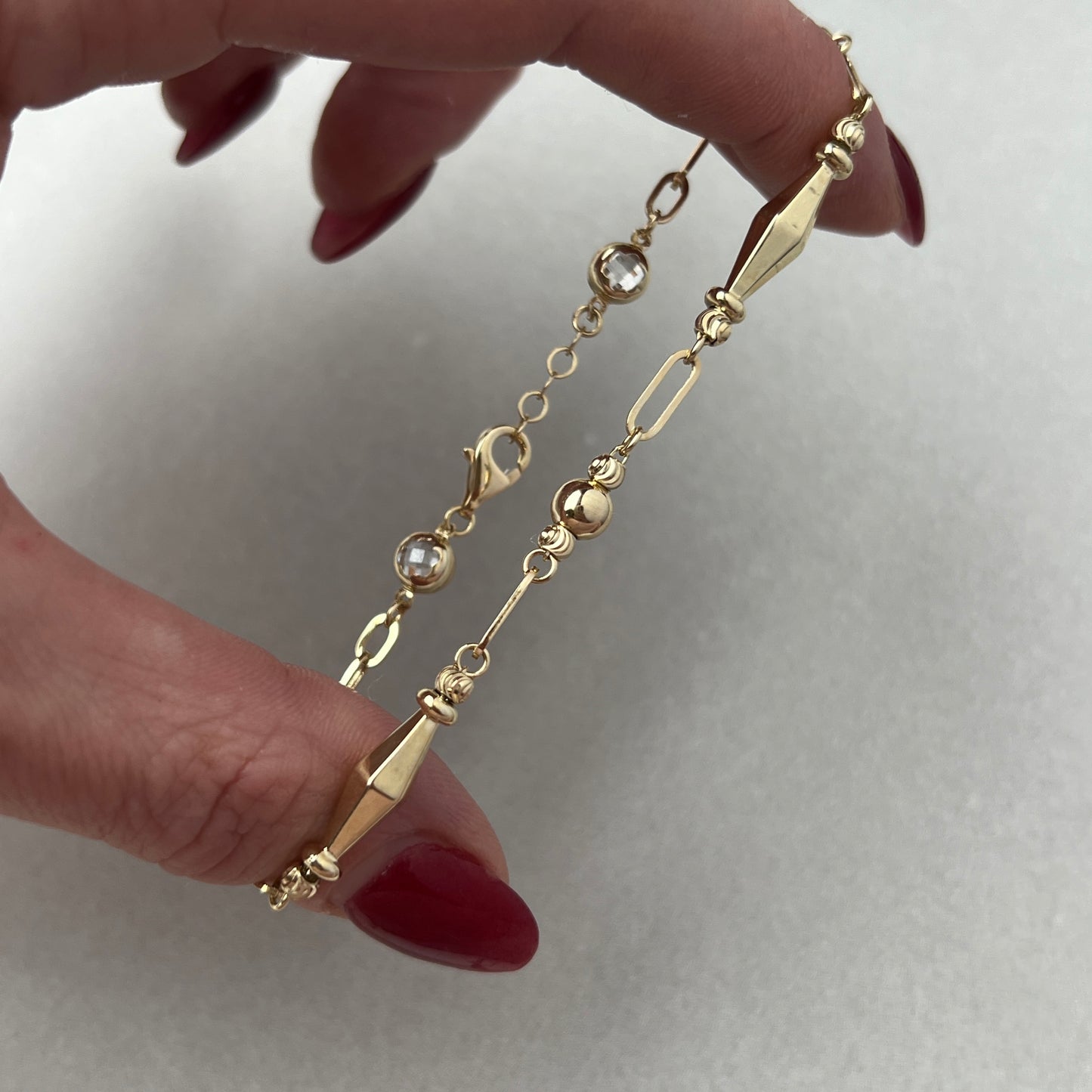 Estate 14k Gold Mixed Link Bracelet