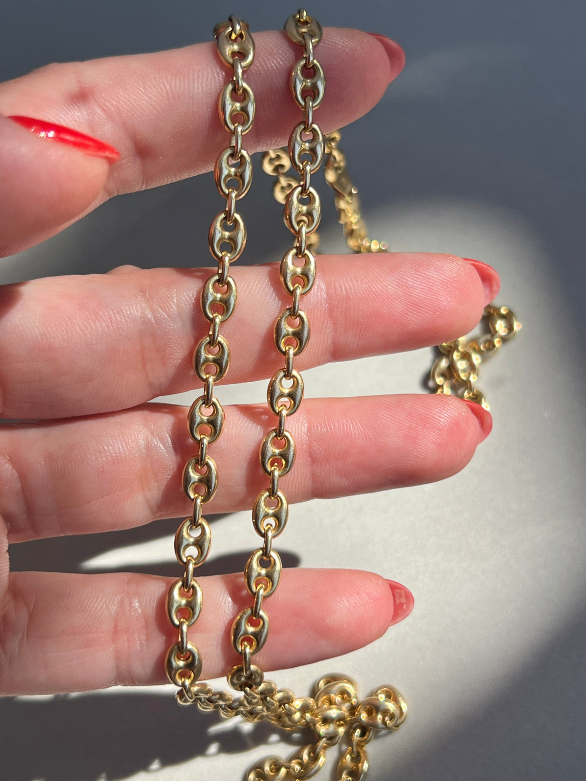 Vintage 14k Gold 24” Puffy Mariner ‘Gucci’ Link Chain