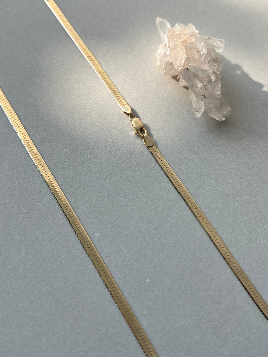 Vintage 14k Gold 20” Herringbone Chain