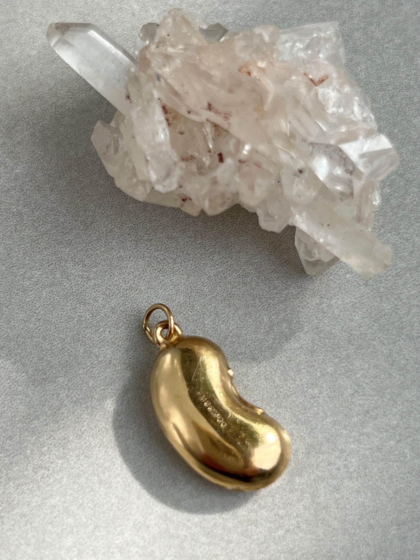 Vintage 9k Gold Puffy Lucky Bean Charm