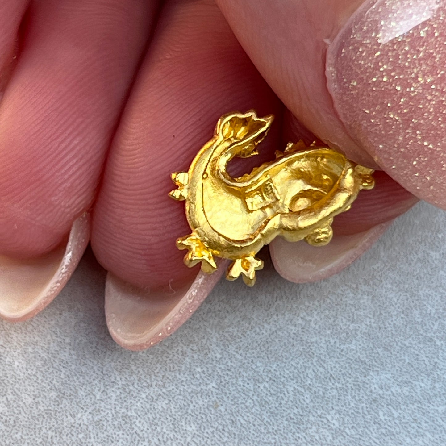 Vintage 24k Gold Lucky Dragon Charm