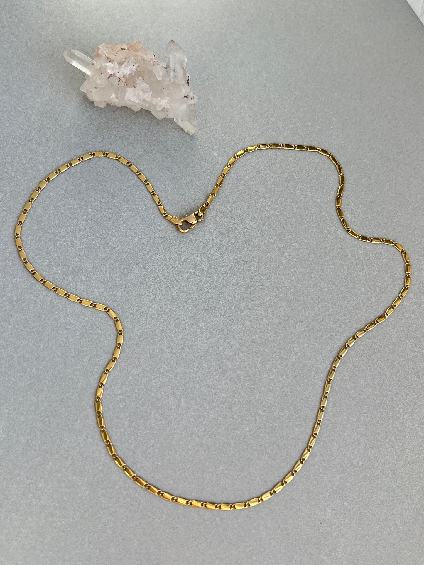 Vintage 14k Gold 18” Unique Anchor Bar Link Chain Necklace