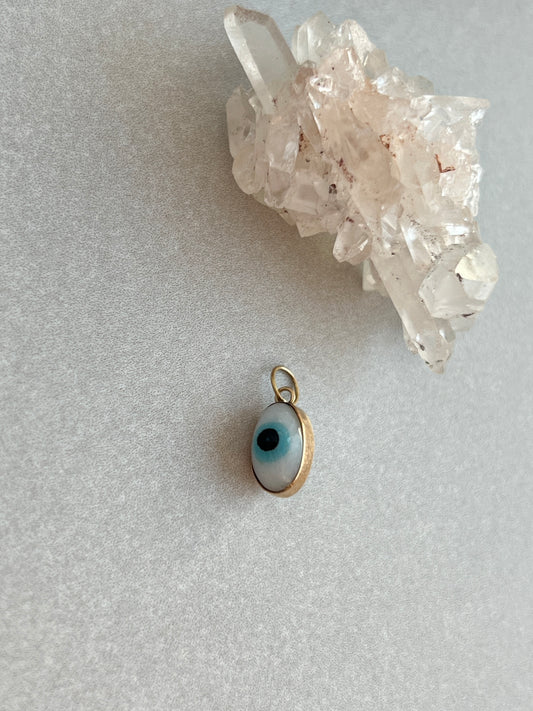 Vintage 14k Gold Double-Sided Evil Eye Charm