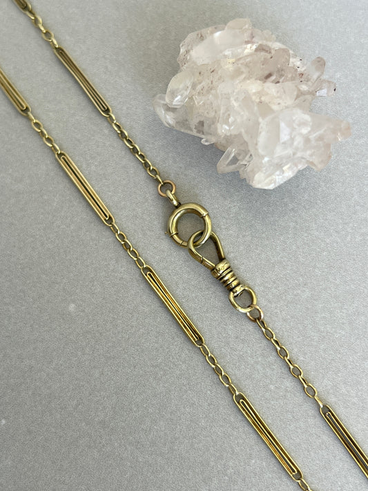 Antique 14k Gold 16.5” Watch Chain Necklace