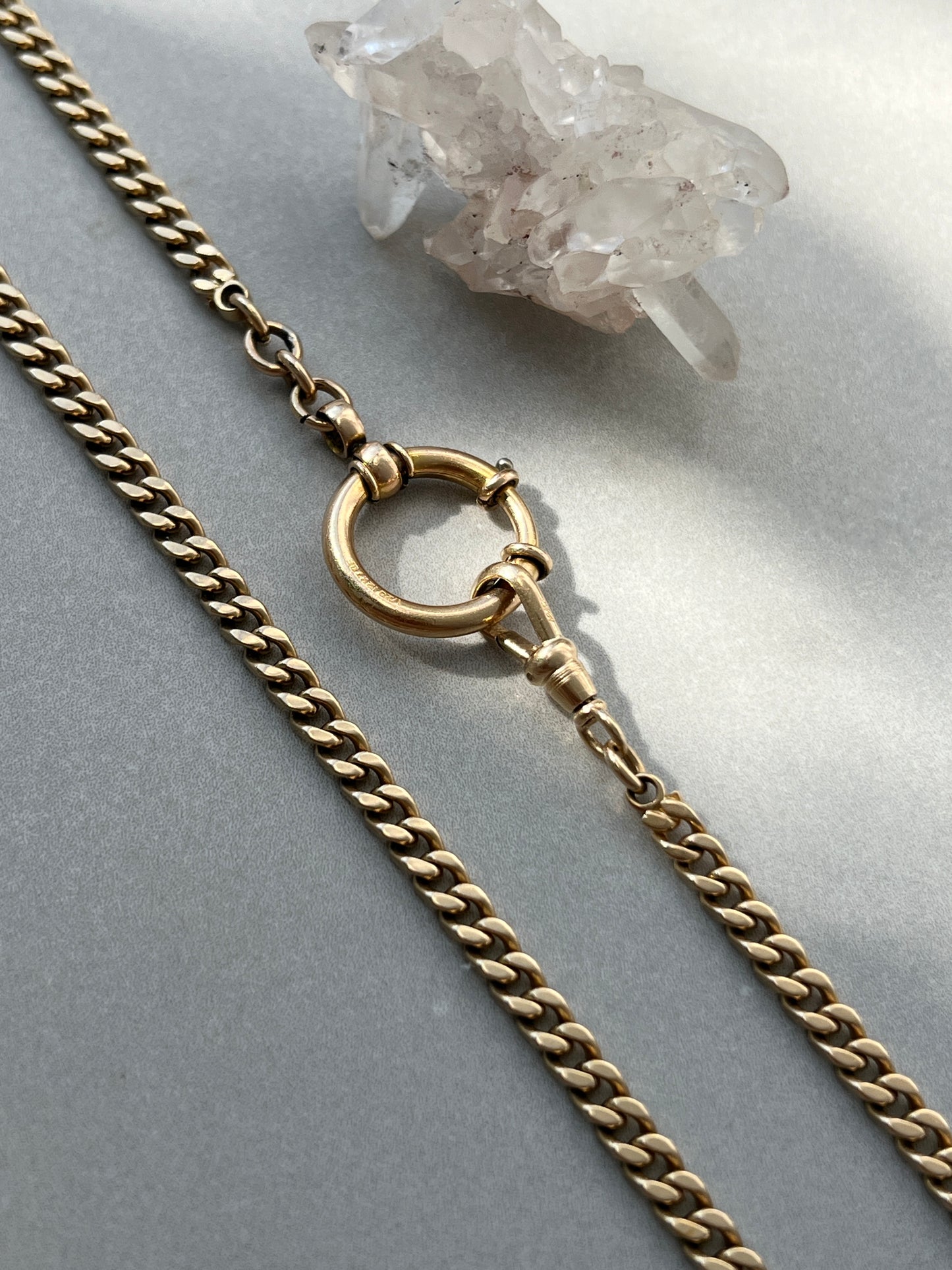 Vintage 14k Gold 17.5” Curb Link Watch Chain