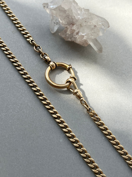 Vintage 14k Gold 17.5” Curb Link Watch Chain